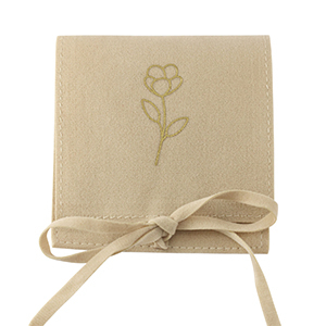 Schmuck Beutel Blume Latte beige-gold