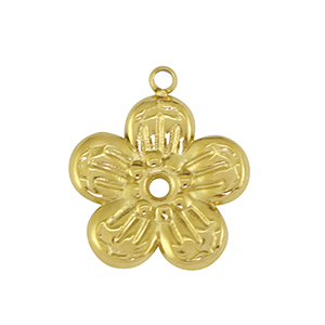 Anh&auml;nger aus Stainless Steel - Rostfreiem Stahl flower Gold