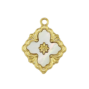 Anh&auml;nger aus Stainless Steel - Rostfreiem Stahl flower Gold