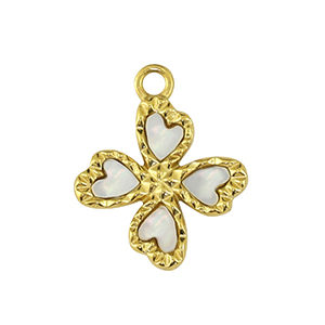 Anh&auml;nger aus Stainless Steel - Rostfreiem Stahl flower Gold