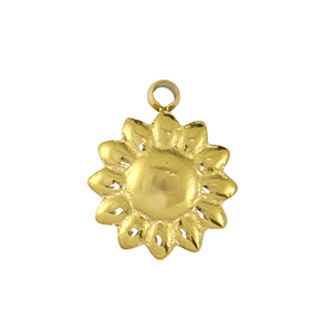 Anh&auml;nger aus Stainless Steel - Rostfreiem Stahl flower Gold