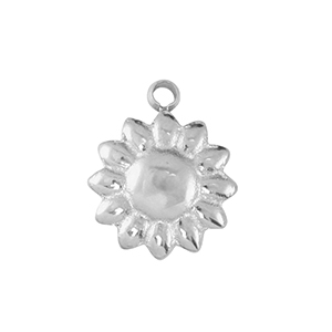 Anh&auml;nger aus Stainless Steel - Rostfreiem Stahl flower Silver