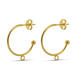 Stainless Steel - Rostfrei Stahl Ohrringe 20mm Gold