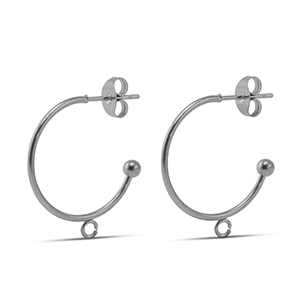 Stainless Steel - Rostfrei Stahl Ohrringe 19mm Silver