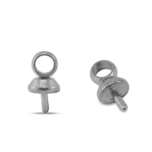 Zubeh&ouml;r aus Stainless Steel - Rostfreiem Stahl Endkappen f&uuml;r Perlen Silver
