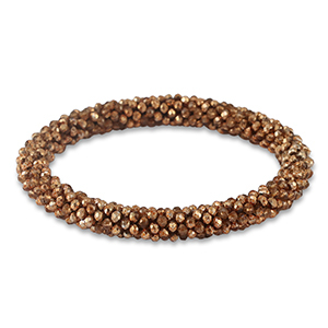 Facetten Glas Armband Copper brown