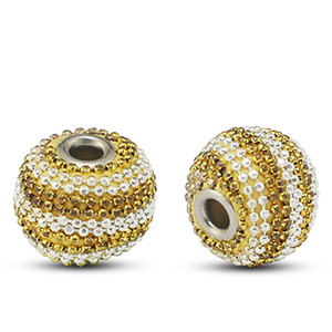 Perlen Bohemian Gold-off white