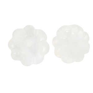 Perlen Naturstein Glas Flower Transparent white