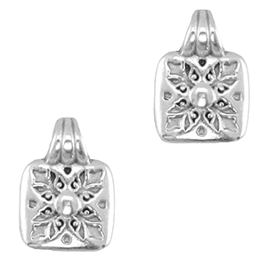 Anh&auml;nger Metall DQ Square Antik silber (Nickelfrei)