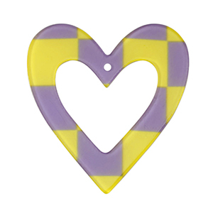 Anh&auml;nger aus Resin Heart Purple-lime green