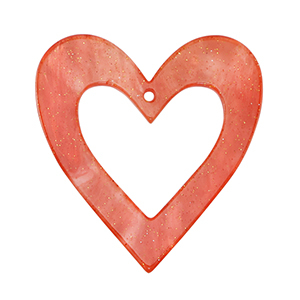 Anh&auml;nger aus Resin Heart Coral red