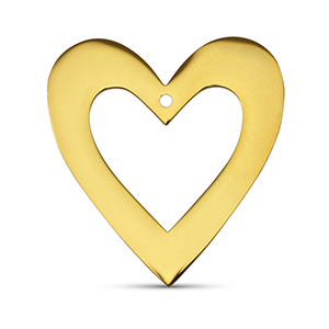 Anh&auml;nger aus Stainless Steel - Rostfreiem Stahl Heart Gold