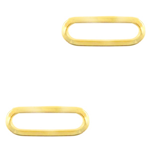 Anh&auml;nger aus Stainless Steel - Rostfreiem Stahl Zwischenst&uuml;ck Oval Gold