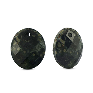 Anh&auml;nger Naturstein Glas Oval Black-grey