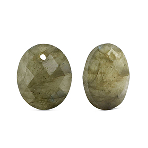 Anh&auml;nger Naturstein Glas Oval Light gray