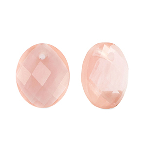 Anh&auml;nger Naturstein Glas Oval Pink