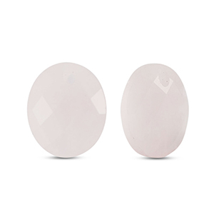 Anh&auml;nger Naturstein Rosenquarz Oval Light pink