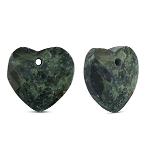 Anh&auml;nger Naturstein Glas Herz Black-grey