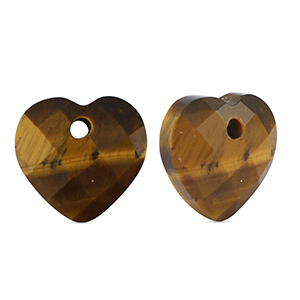 Anh&auml;nger Naturstein Tigerauge Herz Golden brown