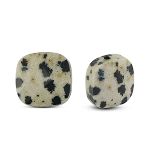 Perlen Naturstein Dalmatiner Square Greige-black