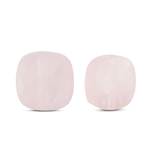 Perlen Naturstein Rosenquarz Square Light pink