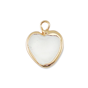 BQ S&uuml;sswasser Perlen Anh&auml;nger Heart Gold-Natural white