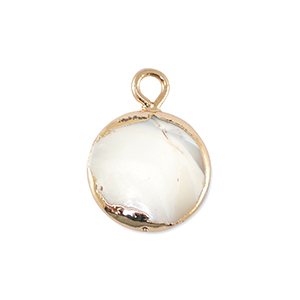 BQ S&uuml;sswasser Perlen Anh&auml;nger Round Gold-Natural white
