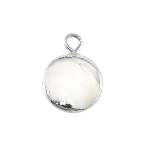 BQ S&uuml;sswasser Perlen Anh&auml;nger Round Silver-Natural white