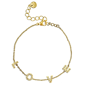 Stainless Steel - Rostfrei Stahl Armb&auml;nder ''LOVE'' Gold