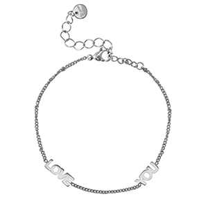 Stainless Steel - Rostfrei Stahl Armb&auml;nder ''LOVE YOU'' Silver
