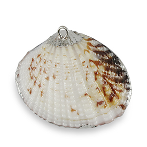 Anh&auml;nger Muschel Special Scallop Ivory copper brown-silver