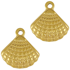 Anh&auml;nger aus Stainless Steel - Rostfreiem Stahl Shell Gold