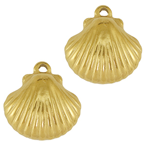 Anh&auml;nger aus Stainless Steel - Rostfreiem Stahl Shell Gold