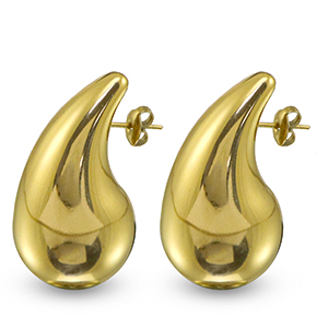 Stainless Steel - Rostfrei Stahl Ohrringe / Ohrstecker Drop Gold