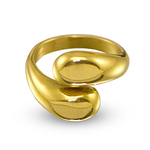 Stainless Steel - Rostfrei Stahl Ringe Drops Gold