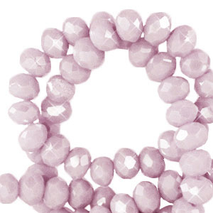 Facetten Top Glas Perlen 4x3mm Rondellen Sweet lilac purple-pearl shine coating