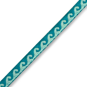 Schmucktextband waves Turquoise-blue