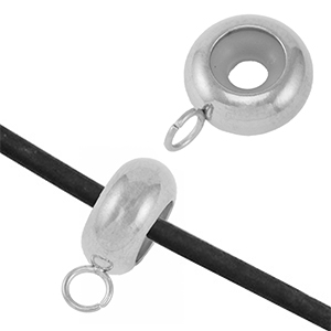 Zubeh&ouml;r aus Stainless Steel - Rostfreiem Stahl Stopperperlen mit &Ouml;se Silver