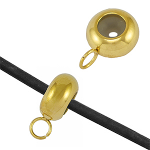 Zubeh&ouml;r aus Stainless Steel - Rostfreiem Stahl Stopperperlen mit &Ouml;se Gold