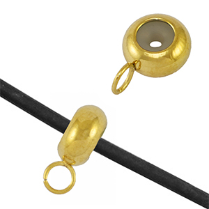 Zubeh&ouml;r aus Stainless Steel - Rostfreiem Stahl Stopperperlen mit &Ouml;se Gold