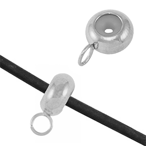 Zubeh&ouml;r aus Stainless Steel - Rostfreiem Stahl Stopperperlen mit &Ouml;se Silver