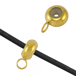 Zubeh&ouml;r aus Stainless Steel - Rostfreiem Stahl Stopperperlen mit &Ouml;se Gold