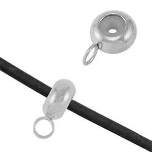Zubeh&ouml;r aus Stainless Steel - Rostfreiem Stahl Stopperperlen mit &Ouml;se Silver
