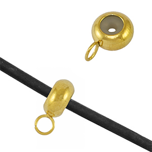 Zubeh&ouml;r aus Stainless Steel - Rostfreiem Stahl Stopperperlen mit &Ouml;se Gold