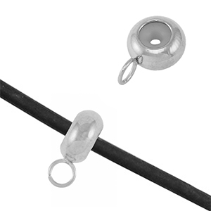 Zubeh&ouml;r aus Stainless Steel - Rostfreiem Stahl Stopperperlen mit &Ouml;se Silver