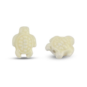 Keramik Perlen Turtle Off white