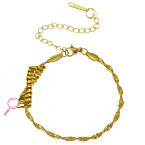 Stainless Steel - Rostfrei Stahl Armb&auml;nder Twisted Gold