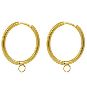 Stainless Steel - Rostfrei Stahl Ohrringe Creolen 20mm Gold