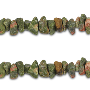 Perle Chip Steine Unakite Pink-green
