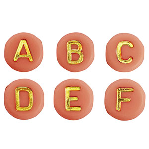 Acryl Buchstaben Mix Peachy orange-gold